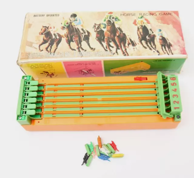 VINTAGE BANDAI BATTERY Operated THE DERBY Horse Race Game,WORKS.... $29 ...