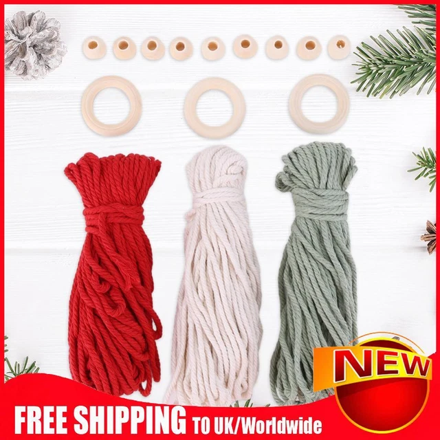3-teiliges Weihnachtsbaum Makramee Kit für Zuhause Urlaub Wand Hänge Ornamente für Zuhause