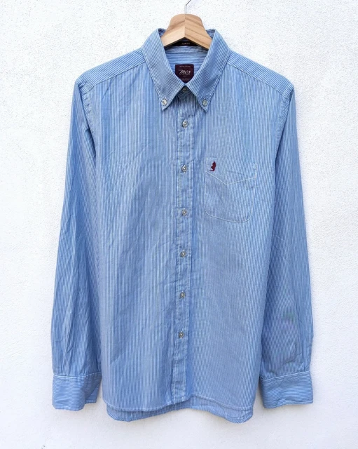 Chemise Homme Marlboro Classics - Taille M - Coton Noir à Rayures - Manches Longues