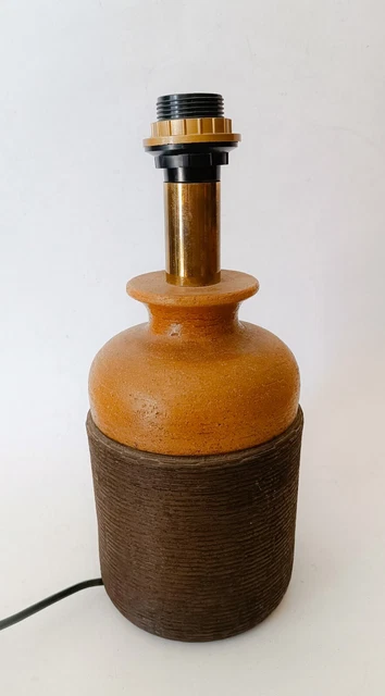♥ Lampada Da Tavolo In Ceramica Bitossi Vintage Design Aldo Londi Marrone Space
