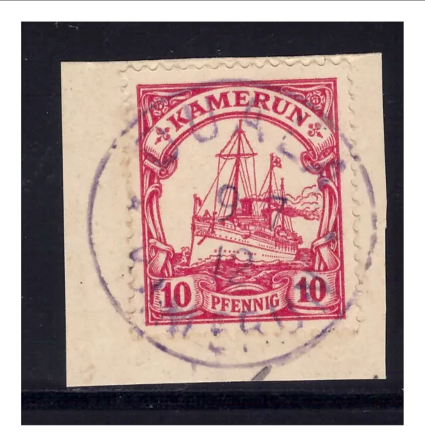 Kamerun ° Bahnpost Duala 9.7.12 VIOLETT  Luxus Briefstück gepr. BPP