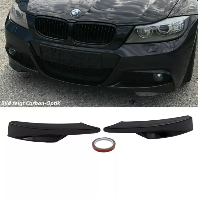 LCI Satz Flaps Splitter Lippe Schwarz Glanz für BMW 3er E90 E91 Facelift ab 2008