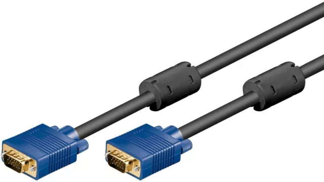 5 m VGA Kabel Full HD S-VGA Monitorkabel vergoldet 2 x VGA-Stecker 15-pol.