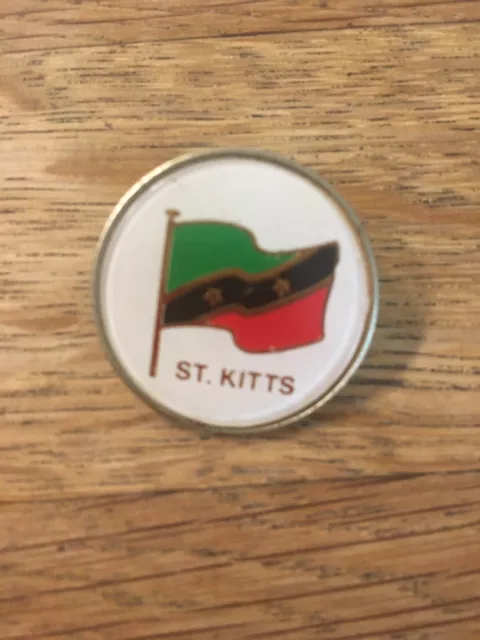 Vintage St Kitts & Nevis West Indies Islands Country Flag Enamel Badge