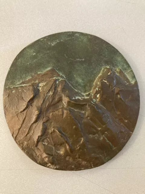 Très Belle Médaille Bronze Montagne Art Daniel David Monnaie De Paris 1980