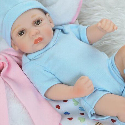 11inch Soft Silicone Vinyl Body Reborn Doll Lifelike Mini Newborn Toddler Toys