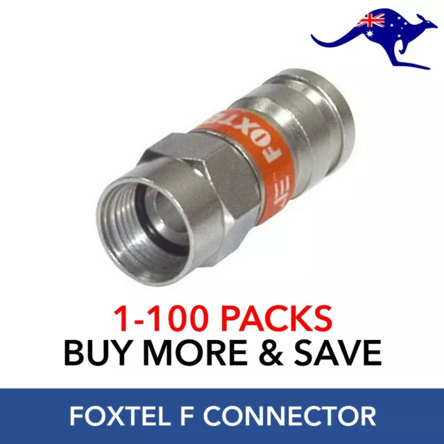 RG6 F Type Compression Crimp Connector For Coaxial Cable Foxtel Approved F31126