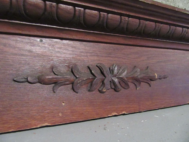 ~ Antique Carved Oak Pediment 84.5 X 9.5 ~ Architectural Salvage ~ 5