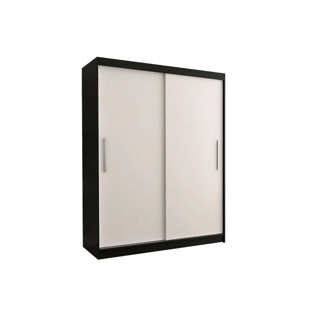 ARMOIRE DE CHAMBRE 2 portes coulissantes penderie 150x200cm LARA04 NOIR