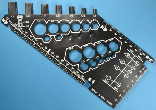 Schraubenlehre Messschablone Schrauben Muttern Gewinde Lehre Metrisch Zoll M UN"