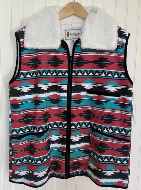 OUTBACK TRADING CO WOMEN'S TURQUOISE KERRY VEST LINER size LG Western