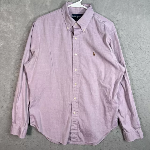 Polo Ralph Lauren Button Down Shirt Adult 15 1/2 34/35 Classic Fit Purple Mens