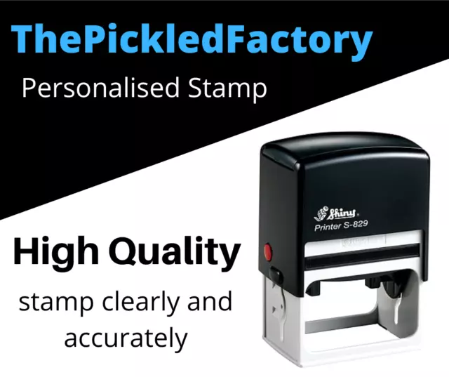 Custom Personalised Self Inking Rubber Stamp | Business Name Address logo stamp 3