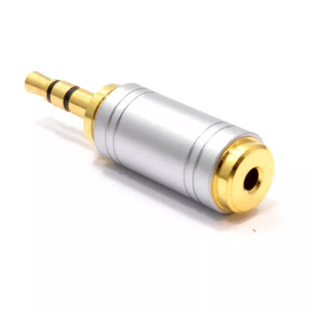 2.5mm Stereo Socket to 3.5mm Headphone Jack Plug All Metal Adapter