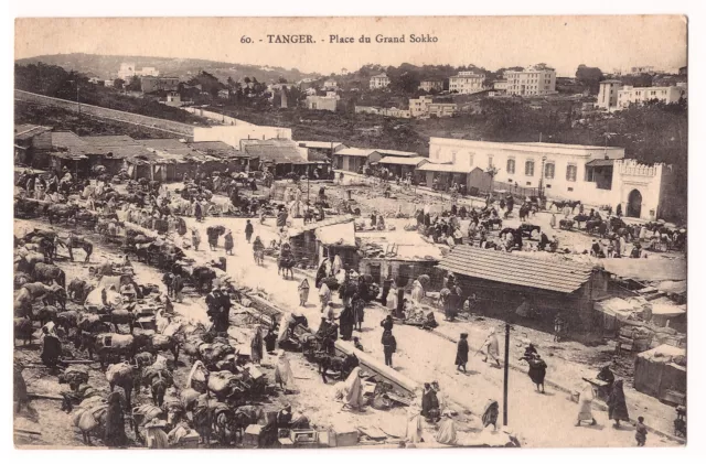 Cpa Maroc Tanger - Place Du Grand Sokko