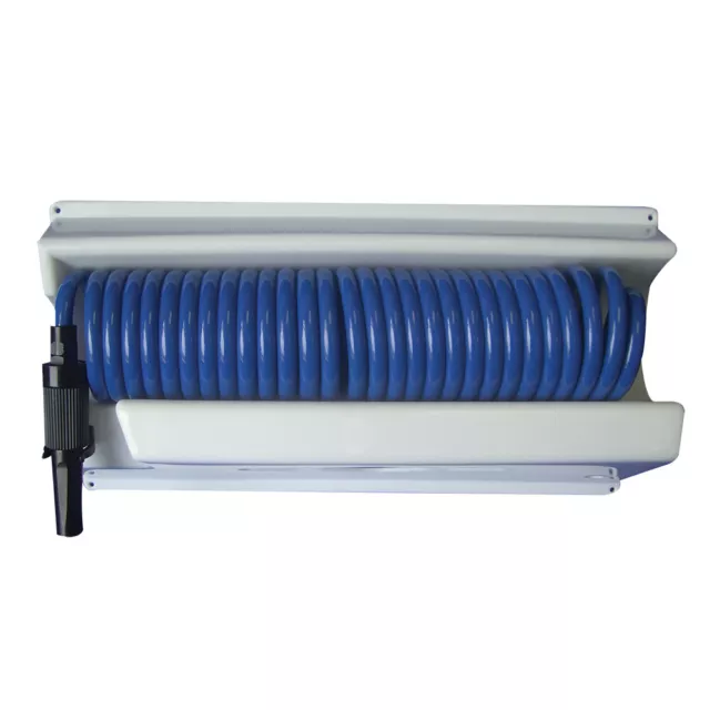 Whitecap 25' Blue Coiled Hose w/Mounting Case P-0443 UPC 4710587821245