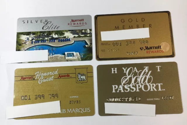 4 Vintage Expired Credit Cards For Collectors - Hotel Charge Card Lot (7147)