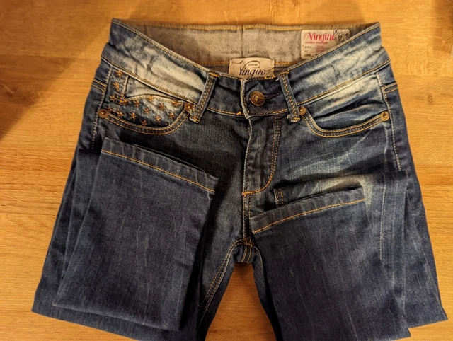 Girls Jeans Age 9 Blue Faded Vingino Slimfit Anna Designer adjustable waist