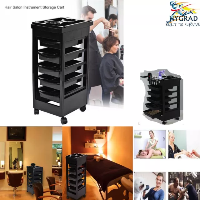 Large Salon Hairdresser Barber Beauty Trolley Storage Hair Spa Cart 6 Shelves UK