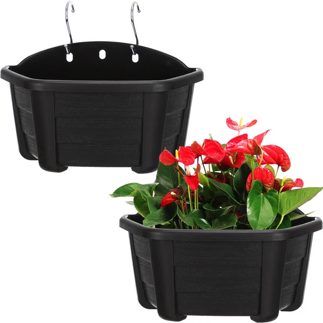 Outdoor Pots Fence Wall Mounted Semicircle Flower Pot Wall Hanging