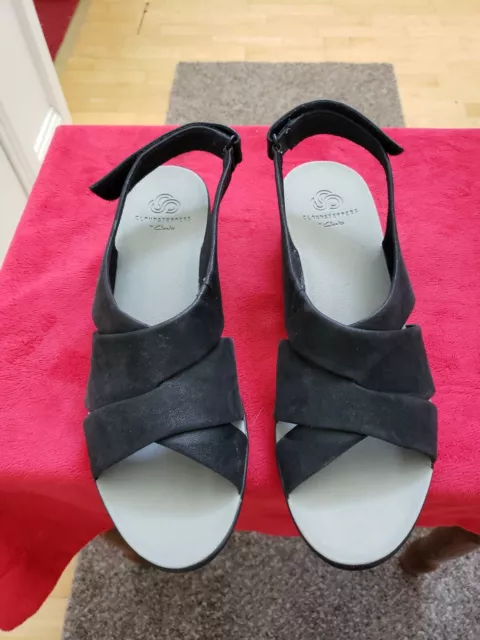 CLOUDSTEPPERS by Clarks Wedge Sandals - Caddell Bright Women's 10M. Excellent!!