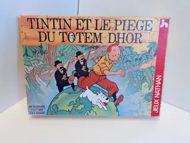 Jeu de société TINTIN ET LE PIEGE DU TOTEM NATHAN ancien 2 Dupont vintage