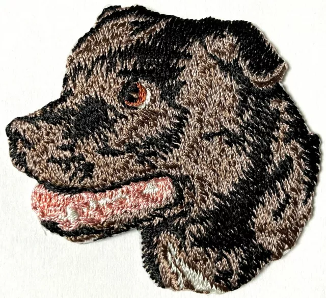 2" x 2 1/8" Staffordshire Bull Terrier Portrait Dog Breed Embroidery Patch