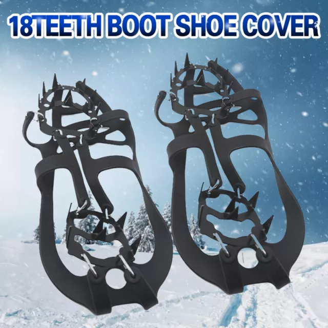 18 Teeth Ice Snow Anti-Slip Grippers For Boots Shoes Grips Spikes Crampons