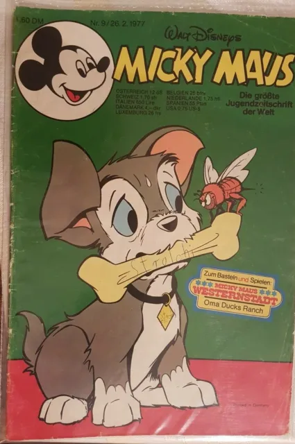 Micky Maus/Jahrgang 1977 / Heft Nr. 9 in Comic Hülle verschweißt !