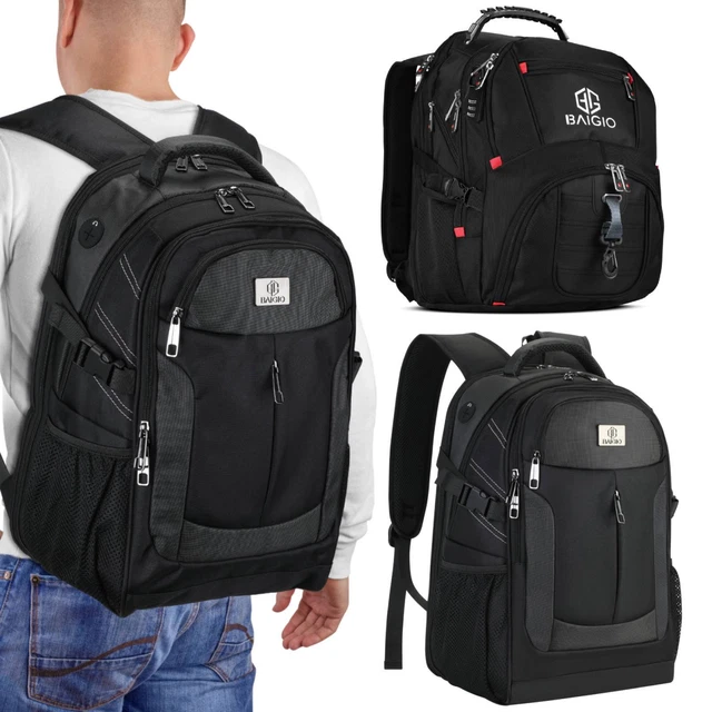 15.6" Mens Womens Boys Laptop Backpack USB Waterproof Rucksack Travel School Bag