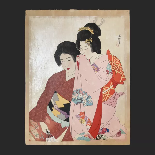WB Shinsui Ito Japanese Woodblock Prints Asian Antique Ukiyo-e Kimono Kanzashi