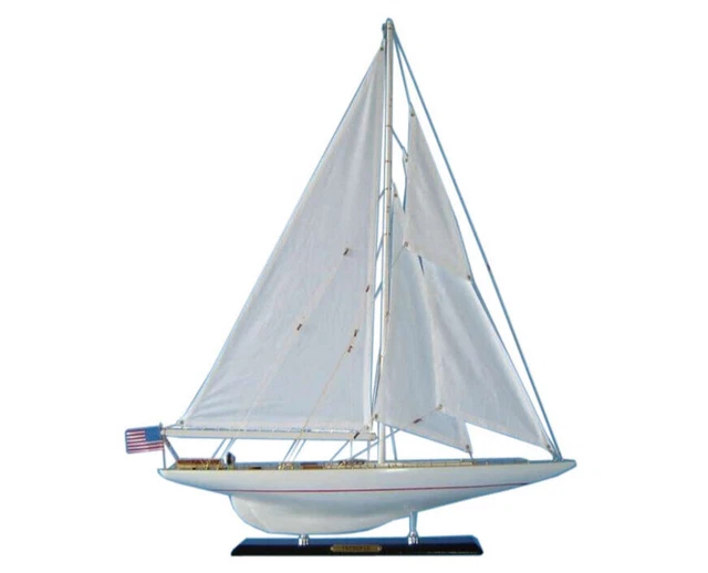 Intrepid 1967 America's Cup 12 Meter Yacht Wooden Model 20" Sailboat New