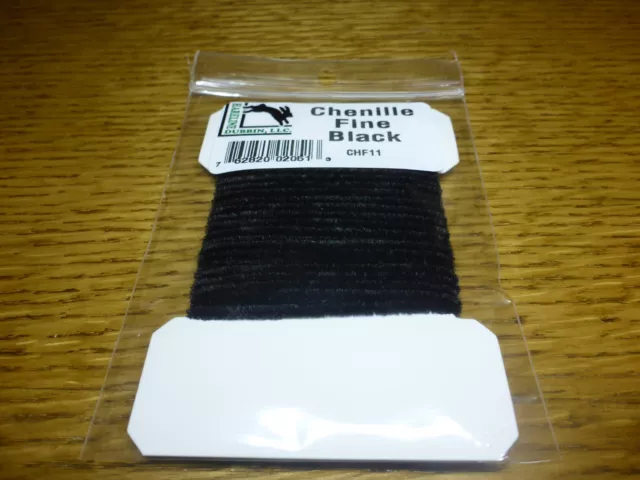 Black Fine Chenille Rayon Hareline Dubbin  Yarn - New Fly Tying Material 3