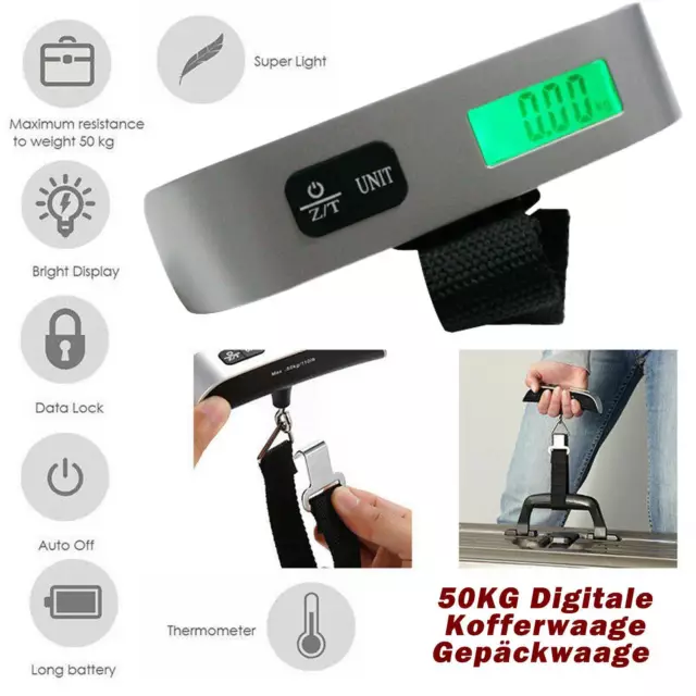 50kg Portable Hanging Digital Electronic Travel Suitcase Luggage Weighing Scales