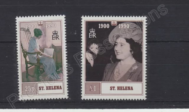 St Helena Mnh Stamp Set 1990 Queen Mother 90Th Birthday