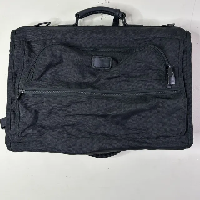 TUMI Alpha Tri-Fold Black Carry-On Travel Garment Bag Ballistic Nylon 3