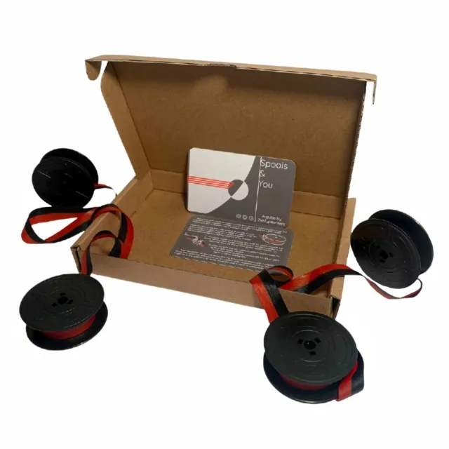 2x Olivetti Dora Typewriter Ribbon Red/Black - Gift Box Packing - ZenTypewriters