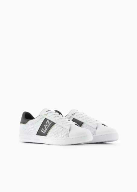 Scarpe Uomo Donna Ea7 Bianco Sneakers Emporio Armani 7 Ea Pelle 3