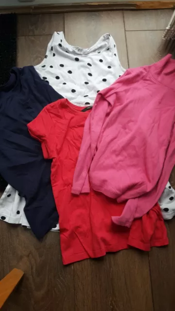 Bundle Of Girls Clothes Age 5-6-7 / Dress H@M/ Shirts /Top/pink /dots/navy/red