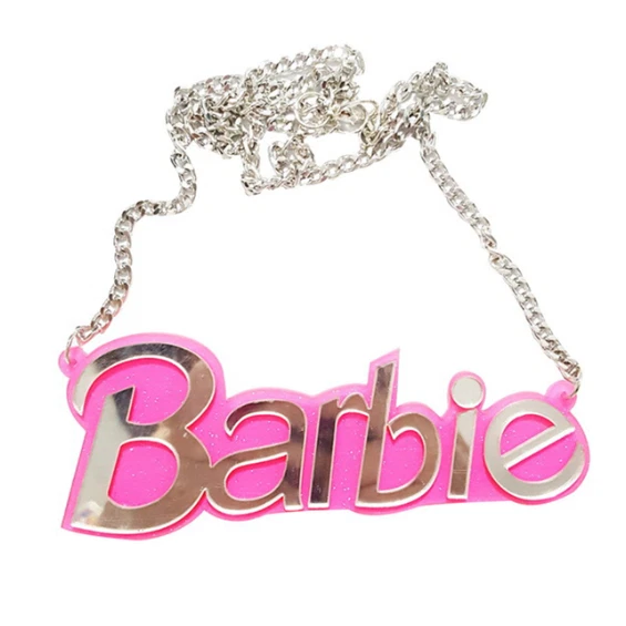 Pink shop barbie necklace