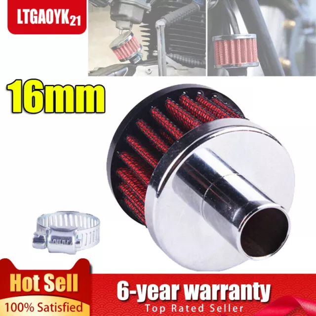 16mm Round Crankcase Oil Breather Cold Head Car Vent Air Filter Turbo Intake UK