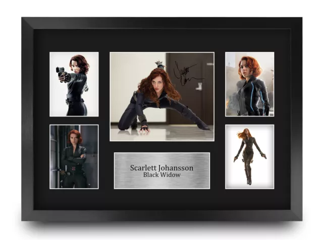 Scarlett Johansson A3 Framed Black Widow Gifts Signed Photo Print for Movie Fans