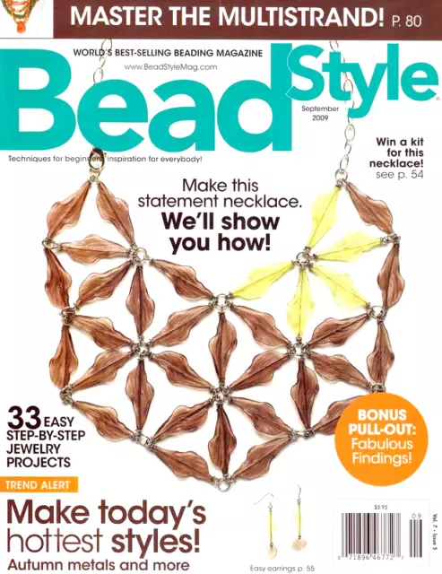 Bead Style Magazine Sept. 2009 33 Easy Jewelry Projects Findings Styles Designs