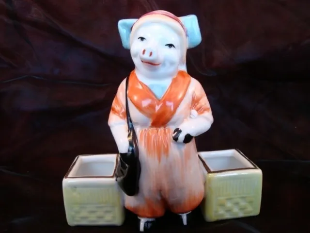 Moutardier Sel Poivre Figurine Cochon Ecoliere Style Art Deco-allemand Style Art