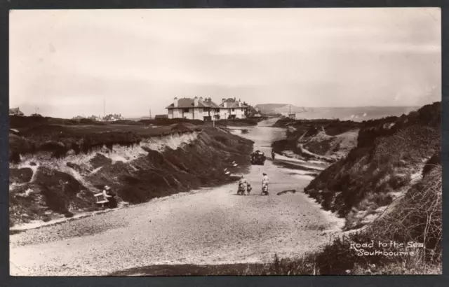 Postcard Southbourne Bournemouth Dorset the Road to the Sea posted 1923 RP