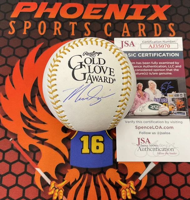 MARCUS SEMIEN Signed Autographed Gold Glove Award Baseball Auto JSA AJ35070 MARCUS SEMIEN Signed Autographed Gold Glove Award Baseball Auto JSA AJ35070
