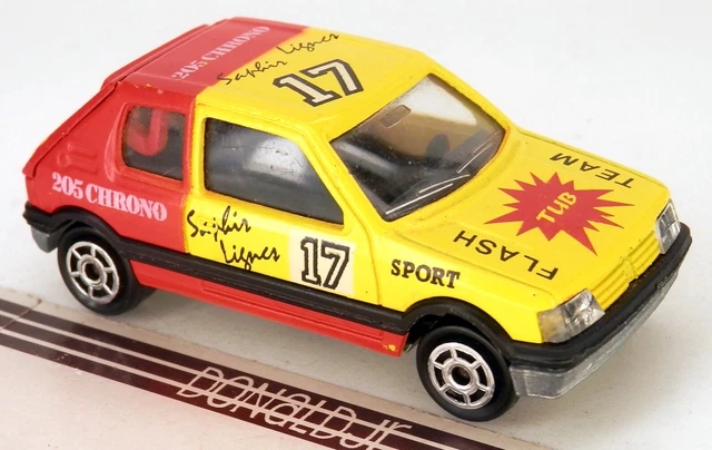 Peugeot 205 GTI Blanche Majopub Euromarché Rosny 2 - Majorette 1/53