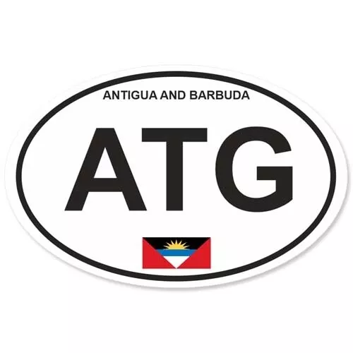 ANTIGUA AND BARBUDA COUNTRY OVAL BUMPER STICKER OVAL 120mm x 78mm