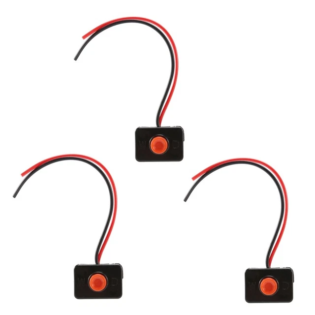 3 x base adesiva DC 12V2A pulsante a pressione interruttore commutato per breve tempo per M2X5