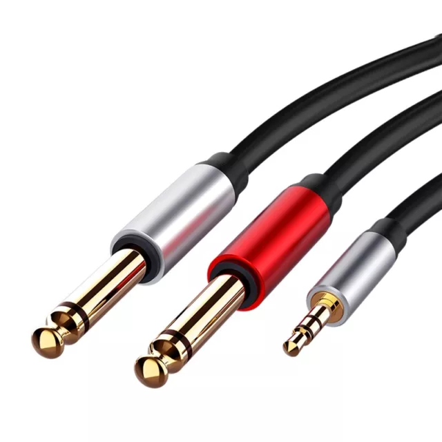 3.5mm to Dual 6.5mm Adapter Jack Audio Cable 3.5 to 6.5 AUX Cord 3.5 Jack5032